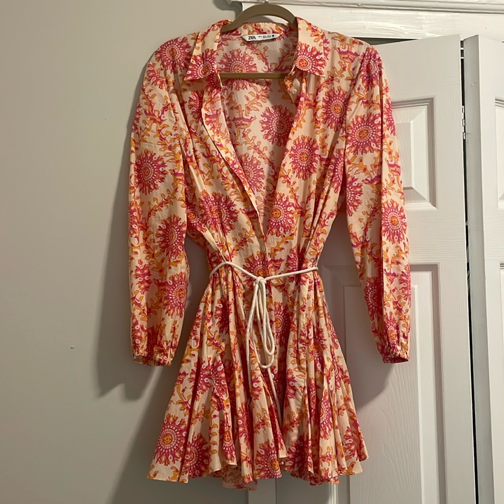Pink and orange floral dress